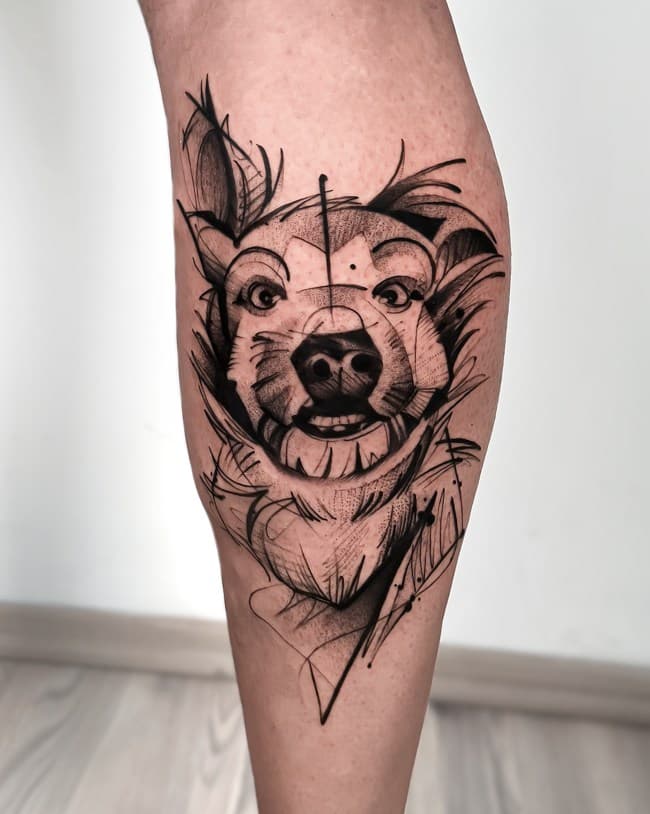 Hund mit skizzierten Linien – Sketch, INKLABS-Arbeit
